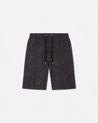 Pantaloni scurți din cambric jacquard Barocco