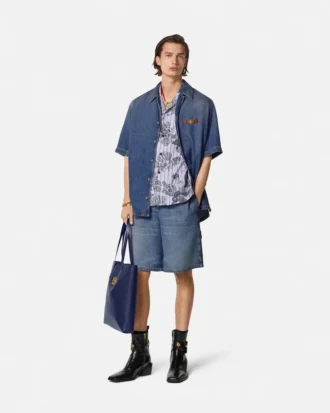 Pantaloni scurți din denim Medusa Biggie