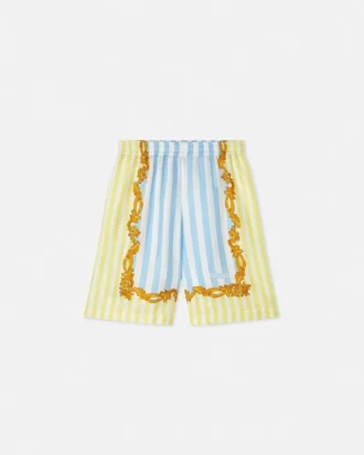 Pantaloni scurți din mătase cu dungi Barocco pentru copii