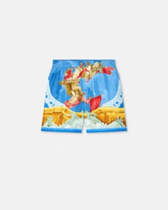 Pantaloni scurți din mătase twill cu imprimeu