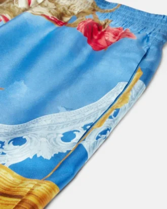 Pantaloni scurți din mătase twill cu imprimeu