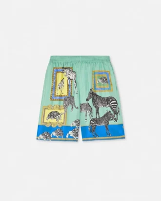Pantaloni scurți din mătase Versace Safari