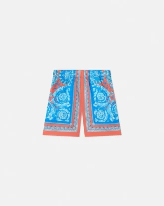 Pantaloni scurți din poplin de bumbac imprimați pentru copii