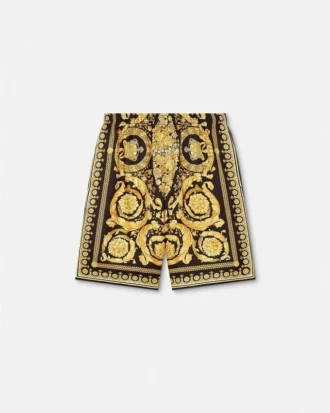 Pantaloni scurți din twill de mătase imprimați Pantaloni scurți din twill de mătase imprimați