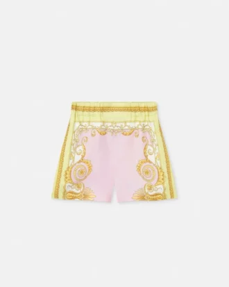 Pantaloni scurți din twill de mătase imprimați Pantaloni scurți din twill de mătase imprimați
