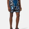 Pantaloni scurți slim din twill de mătase imprimat Pantaloni scurți slim din twill de mătase imprimat