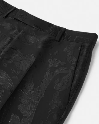 Pantaloni slim formali din lână și viscoză jacquard Pantaloni slim formali din lână și viscoză jacquard
