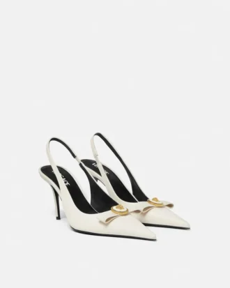Pantofi cu baretă din piele cu baretă Gianni Ribbon 85 mm