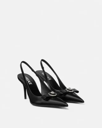 Pantofi cu baretă din piele cu baretă Gianni Ribbon 85 mm