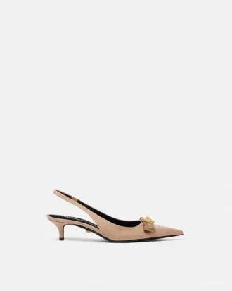 Pantofi cu baretă din piele lăcuită cu fundă Gianni Ribbon 45 mm