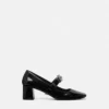 Pantofi cu toc gros Gianni Ribbon din piele lăcuită 55 mm Pantofi cu toc gros Gianni Ribbon din piele lăcuită 55 mm