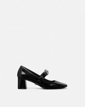 Pantofi cu toc gros Gianni Ribbon din piele lăcuită 55 mm Pantofi cu toc gros Gianni Ribbon din piele lăcuită 55 mm