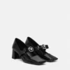 Pantofi cu toc gros Gianni Ribbon din piele lăcuită 55 mm Pantofi cu toc gros Gianni Ribbon din piele lăcuită 55 mm