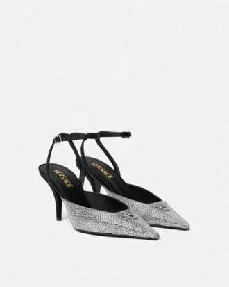Pantofi cu toc înalt și baretă în spate Crystal La Medusa 85 mm