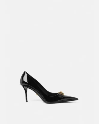 Pantofi cu vârf ascuțit din piele lăcuită Gianni Ribbon 85 mm