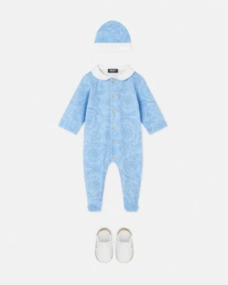 Pijama din bumbac jersey cu imprimeu pentru bebeluși