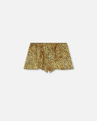 Pijamale scurte din mătase cu imprimeu Cheetah Allover