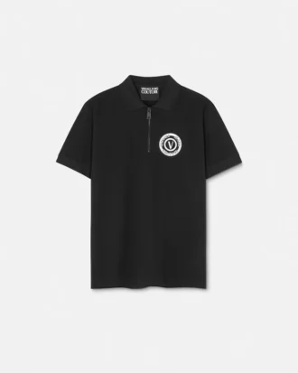 Polo cu fermoar V-Emblem