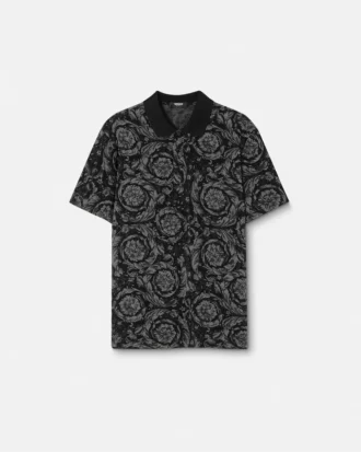 Polo din bumbac jacquard piqué