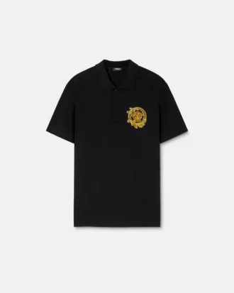Polo din bumbac piqué brodat