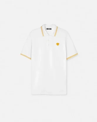 Polo din bumbac piqué brodat Polo din bumbac piqué brodat