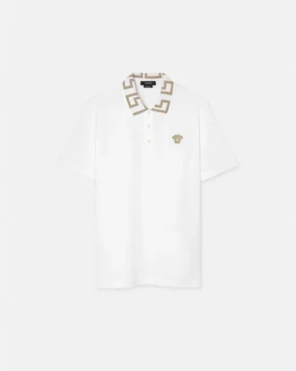 Polo din bumbac piqué brodat Polo din bumbac piqué brodat