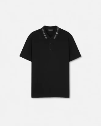 Polo din bumbac piqué brodat