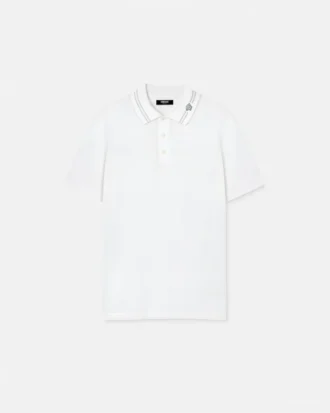Polo din bumbac piqué brodat