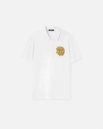 Polo din bumbac piqué brodat