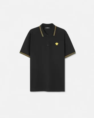 Polo din bumbac piqué brodat