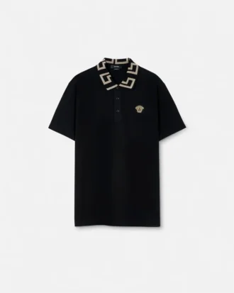 Polo din bumbac piqué brodat