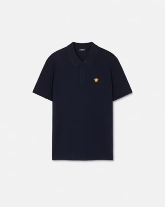 Polo din bumbac piqué brodat
