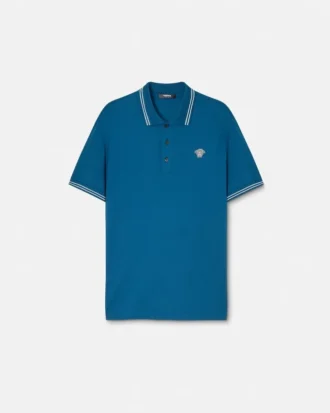 Polo din bumbac piqué brodat