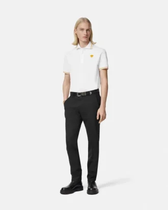 Polo din bumbac piqué brodat Polo din bumbac piqué brodat