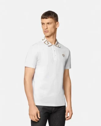 Polo din bumbac piqué brodat Polo din bumbac piqué brodat