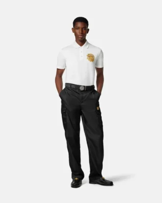 Polo din bumbac piqué brodat