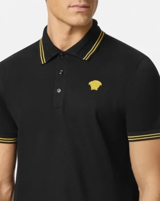 Polo din bumbac piqué brodat