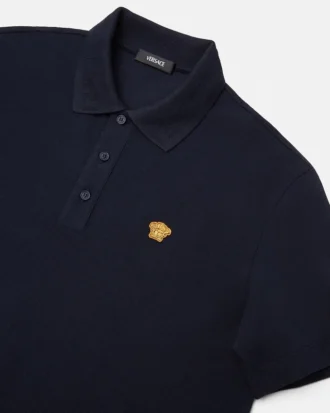 Polo din bumbac piqué brodat