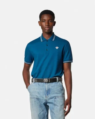 Polo din bumbac piqué brodat