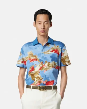 Polo din bumbac piqué imprimat