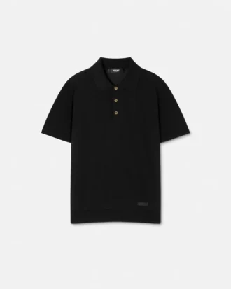 Polo din tricot de mătase și bumbac