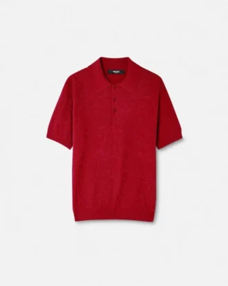 Polo din tricot de mătase și bumbac