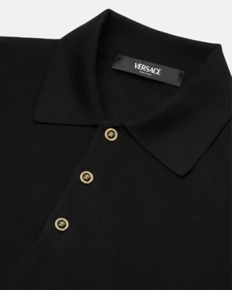 Polo din tricot de mătase și bumbac
