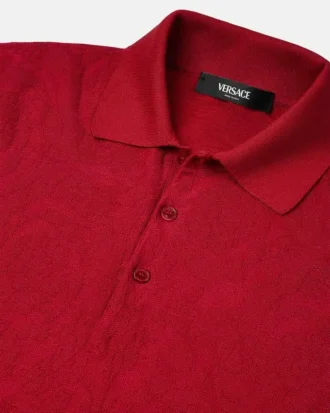 Polo din tricot de mătase și bumbac