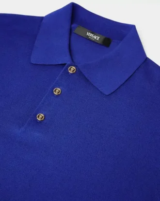 Polo din tricot de mătase și bumbac
