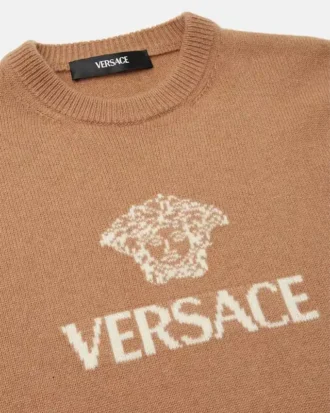 Pulover din tricot de cașmir intarsiat