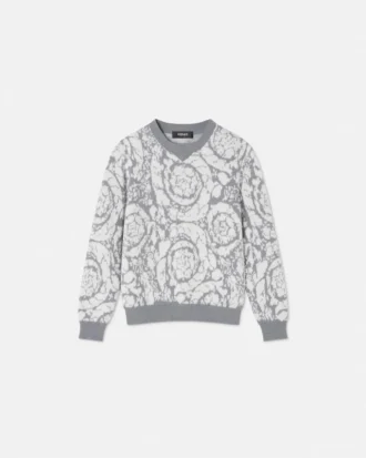 Pulover din tricotaj din bumbac jacquard pentru copii