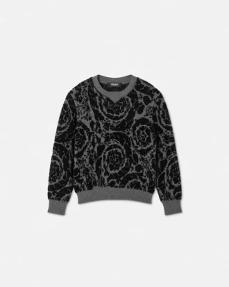 Pulover din tricotaj din bumbac jacquard pentru copii
