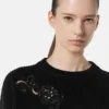 Pulover tricotat cu broderie Barocco Leaf Pulover tricotat cu broderie Barocco Leaf