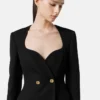 Rochie blezer din lână cu două rânduri de nasturi Rochie blezer din lână cu două rânduri de nasturi